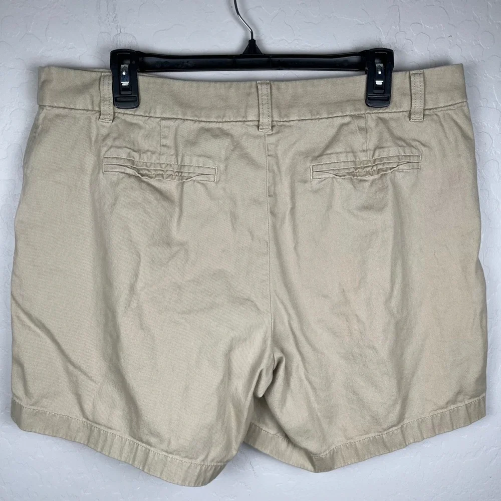J. Crew Womens Size 14 Re-Imagined Khaki‎ Beige Cotton Casual Shorts - Picture 2 of 8